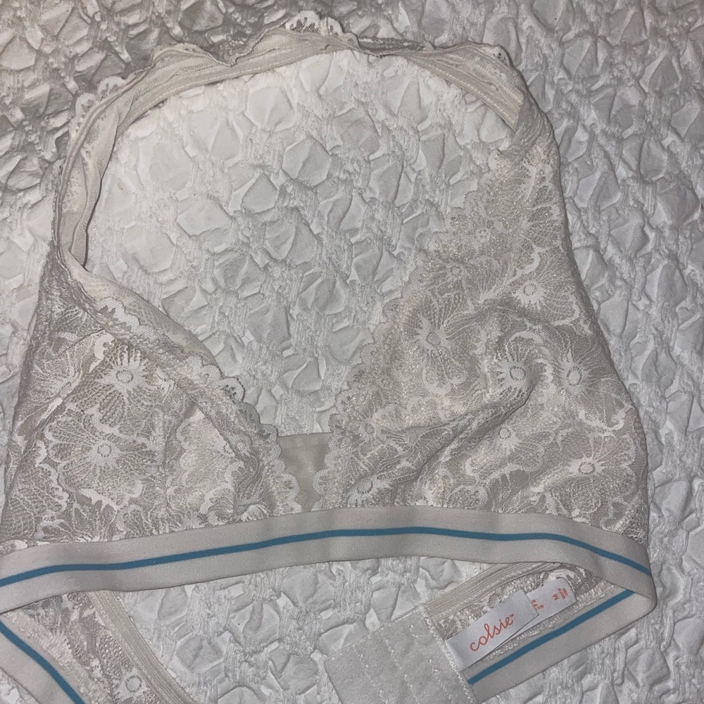 White lace halter bralette